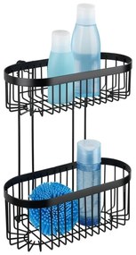 Cestino da parete nero a 2 livelli Classic Plus - Wenko