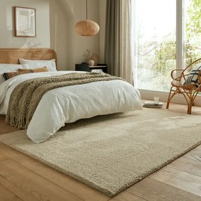 Tappeto lavabile beige in fibre riciclate 160x230 cm Fluffy - Flair Rugs