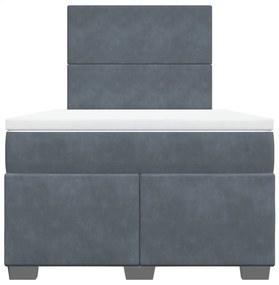 Giroletto a molle con materasso grigio scuro 120x200 cm velluto