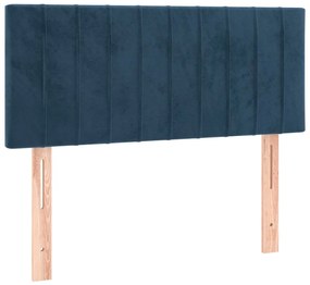 Giroletto a Molle con Materasso Blu Scuro 90x200 cm in Velluto