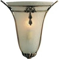 Applique Contemporanea Nashville Ottone Bronzo Vetro Ambra 1 Luce E14