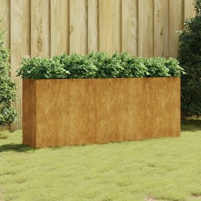 Fioriera Rialzata Da Giardino 200x40x80 Cm İn Acciaio Corten /