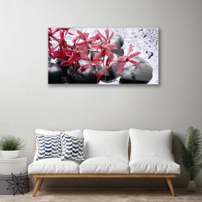 Quadro in vetro Pietre di fiori d'arte 100x50 cm