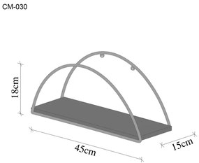 Mensola 45x18 cm quercia/oro