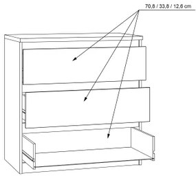 Cassettiera con cassetti MAO in rovere artisan