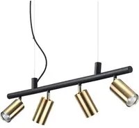 Lampadario Moderna Dynamite Metallo Ottone 4 Luci Gu10 7W 3000K Luce Calda