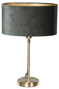 Lampada da Tavolo Oro con Paralume in Velluto Verde Ovale 35cm - Parte