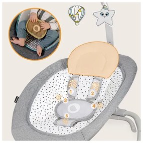 Lionelo - Dondolo vibrante per bambini con melodia PASCAL grigio
