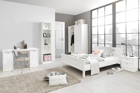 Camera matrimoniale completa di letto alla francese, Armadio 3 ante, comodino, finitura bianca