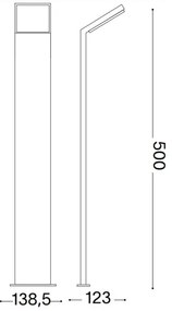 Ideal Lux - Lampada LED da esterno STYLE LED/8,5W/230V 50 cm CRI 90 IP54 antracite