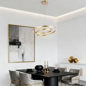 Brilagi-LED Lampadario dimmerabile a sospensione con cavo TWISTER LED/48W/230V Ø 50 cm oro + telecomando