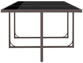 Set da Pranzo da Giardino 11 pz con Cuscini Polyrattan Marrone