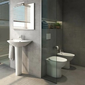 Wc filomuro Rimless serie Morning in ceramica bianco lucido
