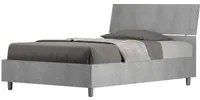 Letto 1 piazza e mezza 120x190 cm testata inclinata Demas - Contenitore,Grigio