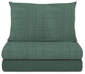 Completo letto singolo verde falso unito cotone