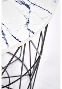 Tavolino HARISSA 41x42 cm nero/bianco marmor decor