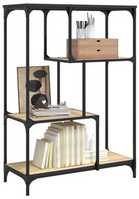 Libreria rovere sonoma 81x36x115 cm legno multistrato e acciaio