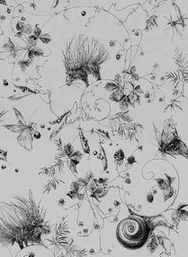 Garten-Tapete Jardin Les Arabesques - Gris Bleuté