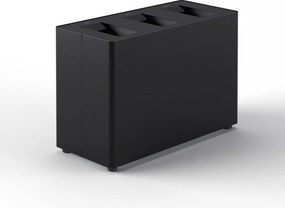 Pattumiera a 3 Scomparti Totale 72 L 71,5x33x49 cm con Contenitori Interni in Acciaio Verniciato Nero...