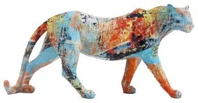 Statua Decorativa DKD Home Decor 29,5 x 8,5 x 15 cm Leopardo Multicolore Moderno