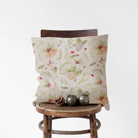 Federa di lino natalizia Jingle Bells, 40 x 40 cm Christmas Print Natural - Linen Tales