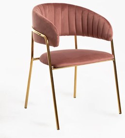 Sedia Moniel Golden Velluto - Rosa