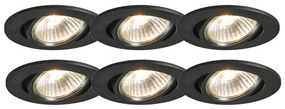 Set di 6 faretti incassati neri orientabili - Cisco