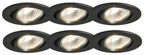 Set di 6 faretti incassati neri orientabili - Cisco