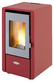 Stufa a pellet ad aria 6.15 kW King 60 bordeaux per ambienti fino a 55 mq
