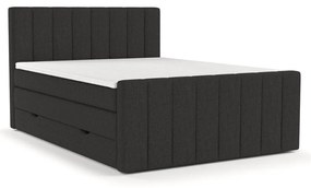 Letto boxspring nero con contenitore 180x200 cm Ruby - Maison de Rêve