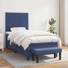 Giroletto A Molle Con Materasso Blu 100x200 Cm İn Tessuto /