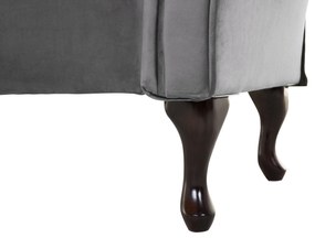Chaise longue per lato destro in velluto grigio LATTES Beliani