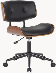 Sedia da scrivania in similpelle e legno Visby