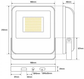 Proiettore LED 50W IP65 145lm/W Colore  Bianco Naturale 4.000K