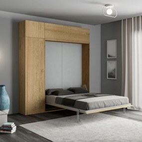 Letto matrimoniale a scomparsa 160 cm con mobili Quercia KENTARO