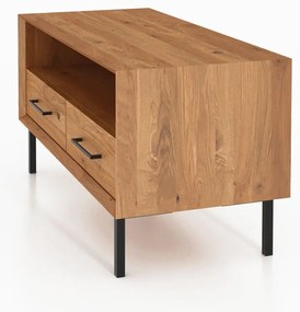 Tavolo TV in legno di quercia di colore naturale 90x50 cm Abies - The Beds