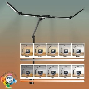 Brilagi - LED Dimmerabile flessibile lampada da tavolo VARIO LED/24W/230V 3000-6500K nero