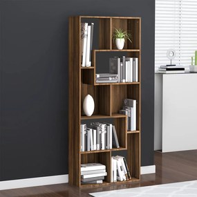 Libreria rovere marrone 67x24x161 cm in legno multistrato