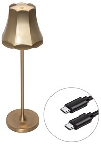 Lampada da tavolo retrò dorata ricaricabile IP44 - Granny