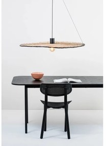 FARO 68590-70 - Lampadario su corda COSTAS 1xE27/15W/230V d. 100 cm nero/rattan