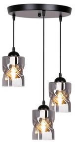 Apparecchio a sospensione nero con paralume in vetro Felis - Candellux Lighting