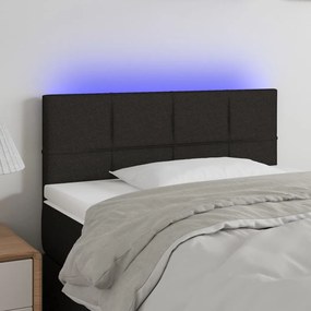 Testiera A Led Nera 80x5x78/88 Cm İn Tessuto /