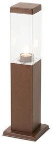 Lampada da esterno moderna a palo marrone ruggine 45 cm - Malios