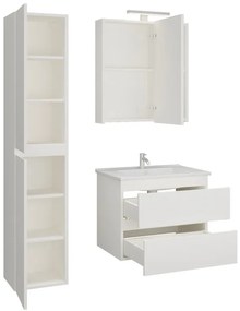 Kamalu - Composizione bagno sospesa 65 cm colore bianco opaco | LAC-EOLO-65