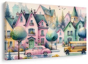 Quadro su tela – Vicoli magici della città pastello