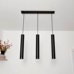 LED Lampadario a sospensione con filo TUBA 3xGU10/4,8W/230V nero