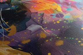 Quadro su tela – Gatto con imitazione di pittura