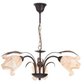 Lampadario a sospensione con catena DUCATTI 3xE14/10W/230V bronzo