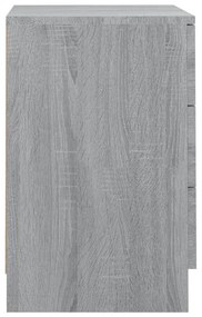 Comodino grigio sonoma 38x35x56 cm in legno multistrato