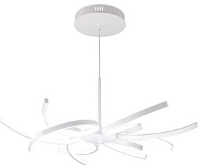 Lampadario LED neoclassico Lidia bianco Ø75cm, luce con 3 temperature di colore 5000 lumen, IP44